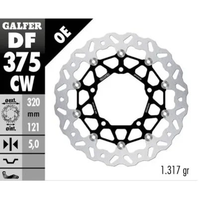 Galfer Tarcza Hamulcowa Przód Suzuki Gsx 1300R Hayabusa '21- (Wave Floating) (320X80X6Mm)