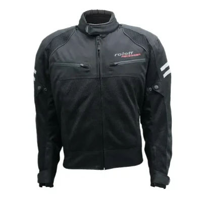 Roleff Wielka Kurtka Tekstylna Krótka Z Wypinaną Membraną Wind-Tex Model Mesh (2W1-Wypinana Membrana) Czarny S