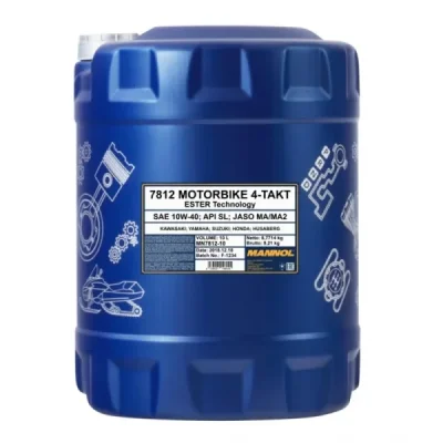 Olej silnikowy 4T Motorbike MA2 API SN 10W40 ester syntetyk 10L - Mannol