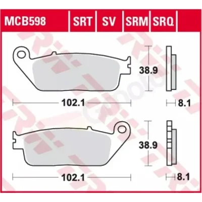 Klocki hamulcowe TRW Lucas MCB 598 TRQ (2 szt.) (MCB598TRQ) Klocki hamulcowe TRW Lucas MCB 598 TRQ (2 szt.) (MCB598TRQ)