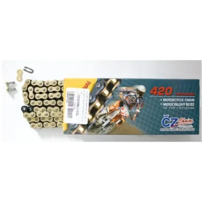 Cz Łańcuch Napędowy 420 Mx (140 Ogniw) Złoty (Motocross Do 85 Ccm) (22,0 Kn) + Zapinka Cz Łańcuch Napędowy 420 Mx (140 Ogniw) Złoty (Motocross Do 85 Ccm) (22,0 Kn) + Zapinka