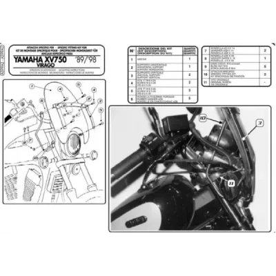 Mocowanie szyby Kappa  Yamaha (AS71A)