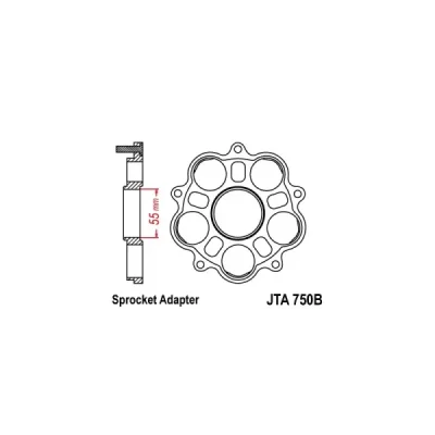 Adapter zębatki tył JT  Ducati (JTA750B)