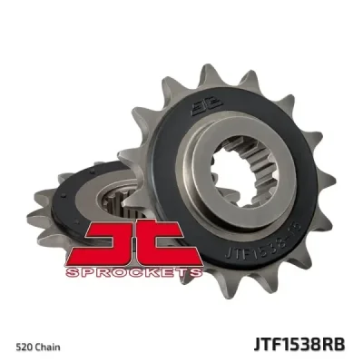 Zębatka przednia JT F1538-15RB, 15Z, rozmiar 520 z tłumikiemAlternatywnie: 7260409 Zębatka przednia JT F1538-15RB, 15Z, rozmiar 520 z tłumikiemAlternatywnie: 7260409