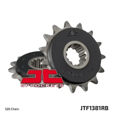 Zębatka przednia JT F1381-15RB, 15Z, rozmiar 520 z tłumikiemAlternatywnie: 7260044 Zębatka przednia JT F1381-15RB, 15Z, rozmiar 520 z tłumikiemAlternatywnie: 7260044