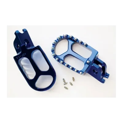Podnóżki aluminiowe cross enduro JR Kawasaki KXF 250 06-14 KXF 450 07-14 niebieskie (L13A201B)