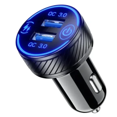 Ładowarka uniwersalna podwójna USB QC 3.0 36W Quick Charge do gniazda zapalniczki - Biketec Ładowarka uniwersalna podwójna USB QC 3.0 36W Quick Charge do gniazda zapalniczki - Biketec