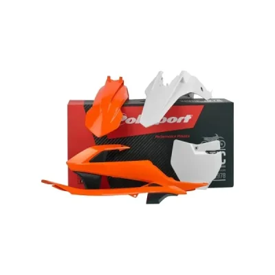 Zestaw plastików Body Kit Polisport pomarańczowo biały wzór 1 (90682) Zestaw plastików Body Kit Polisport pomarańczowo biały wzór 1 (90682)