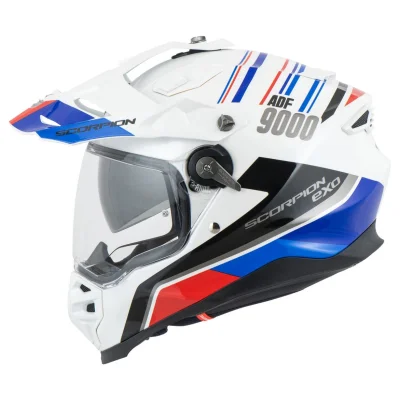 Kask dual-sport ADF-9000 Air Desert biały/niebieski/czerwony M - Scorpion Kask dual-sport ADF-9000 Air Desert biały/niebieski/czerwony M - Scorpion