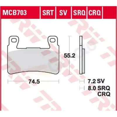 Klocki hamulcowe TRW Lucas MCB 703 TRQ (2 szt.) (MCB703TRQ) Klocki hamulcowe TRW Lucas MCB 703 TRQ (2 szt.) (MCB703TRQ)