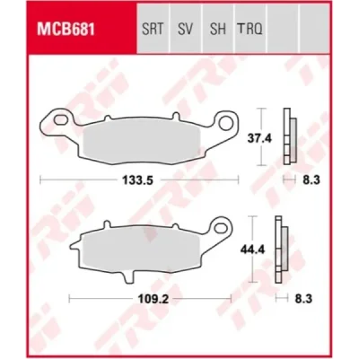 Klocki hamulcowe TRW Lucas MCB 681 TRQ (2 szt.) (MCB681TRQ) Klocki hamulcowe TRW Lucas MCB 681 TRQ (2 szt.) (MCB681TRQ)