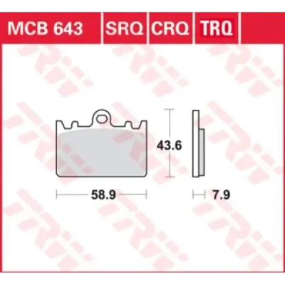 Klocki hamulcowe TRW Lucas MCB 643 TRQ (2 szt.) (MCB643TRQ) Klocki hamulcowe TRW Lucas MCB 643 TRQ (2 szt.) (MCB643TRQ)
