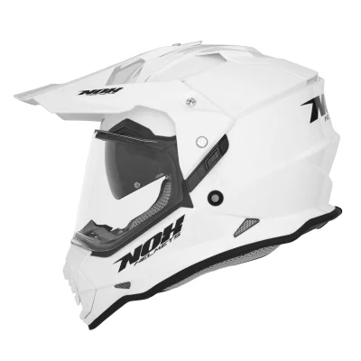 Kask dual-sport N312 Solid biały połysk M z szybką i blendą - NOX Kask dual-sport N312 Solid biały połysk M z szybką i blendą - NOX