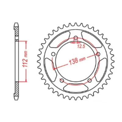 Mtx Parts Zębatka Tylna 4350 44 Honda Vt 600C Shadow '90-'07 (Jtr1332.44) (Łańc. 525) Mtx Parts Zębatka Tylna 4350 44 Honda Vt 600C Shadow '90-'07 (Jtr1332.44) (Łańc. 525)