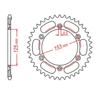 Mtx Parts Zębatka Tylna 4547 54 Honda Xr 125L '03-'07 (Jd19) (Jtr1258.54) (Łańc. 428) Mtx Parts Zębatka Tylna 4547 54 Honda Xr 125L '03-'07 (Jd19) (Jtr1258.54) (Łańc. 428)