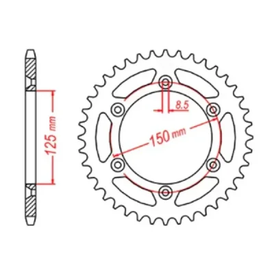 Mtx Parts Zębatka Tylna 899 40 Ktm Sx/Exc (Jtr897.40) (Łańc. 520)