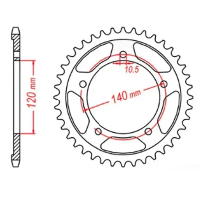 Mtx Parts Zębatka Tylna 4409 40 Suzuki Sv 1000 '03-'07, Gsxr 1000 '01-'06 (-1) (Jtr1800.40) (Łańc. 530) Mtx Parts Zębatka Tylna 4409 40 Suzuki Sv 1000 '03-'07, Gsxr 1000 '01-'06 (-1) (Jtr1800.40) (Łańc. 530)