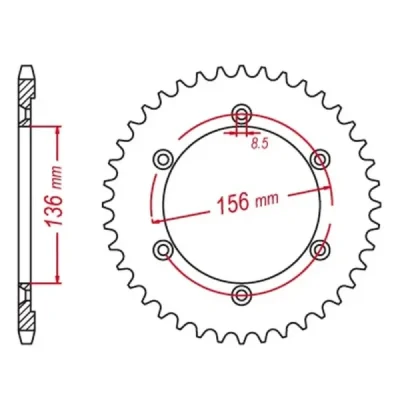 Mtx Parts Zębatka Tylna 4365 43 Suzuki Dr 650 Se '96-'12 (Jtr1791.43) (Łańc. 525) Mtx Parts Zębatka Tylna 4365 43 Suzuki Dr 650 Se '96-'12 (Jtr1791.43) (Łańc. 525)