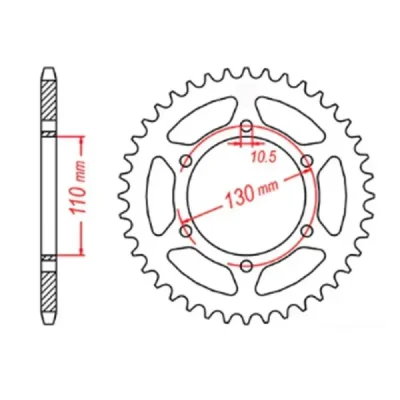 Mtx Parts Zębatka Tylna 504 42 Kawasaki Er5 (97-06) (Jtr486.42) (Łańc. 520)
