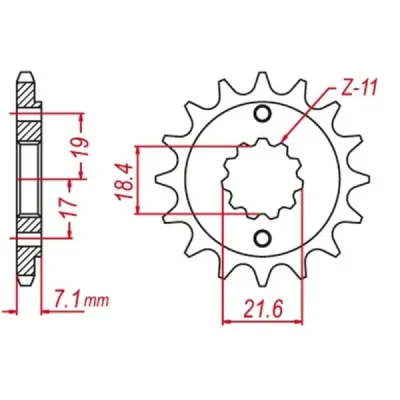 Mtx Parts Zębatka Przednia Hornet 2260 14 (2160 14) Suzuki Rmz 450 '13-'20 Samooczyszczająca (Jtf1443.14Sc) (Łańc. 520)