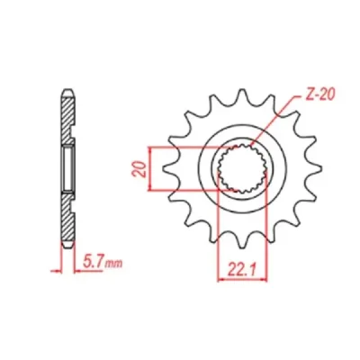 Mtx Parts Zębatka Przednia 2103 12 Yamaha Yzf 250 '01-'17, Wr 250F '01-'17 (Jtf1590.12) (Łańc. 520) (Jtf1590.12)