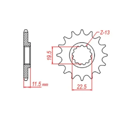 Mtx Parts Zębatka Przednia 4101 14 Suzuki Drz 125 '03-'13 (Jtf409.14) (Łańc. 428) Mtx Parts Zębatka Przednia 4101 14 Suzuki Drz 125 '03-'13 (Jtf409.14) (Łańc. 428)