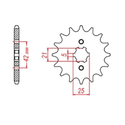 Mtx Parts Zębatka Przednia 569 16 Yamaha Xv 250 '89-'94, Xvs 250 '08-'17, Xv 250`89-15 (+2) (Jtf569.16) (Łańc. 520)