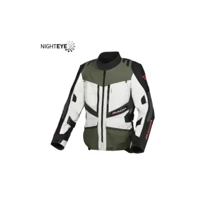 Macna Kurtka Domane Motorcycle Jacket Light Grey/Green/Black Jasny Szary/Zielony/Czarny L