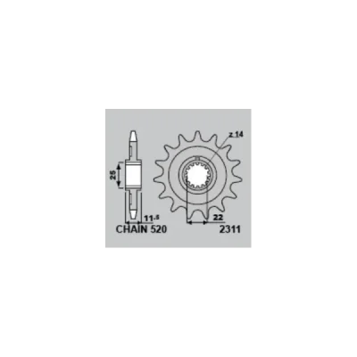 Zębatka przednia Sherco SE/SE-R/SE-F 250-500 13T łańcuch 520 Grosskopf Zębatka przednia Sherco SE/SE-R/SE-F 250-500 13T łańcuch 520 Grosskopf