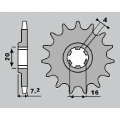 Zębatka przednia 413 14 Suzuki RMX 50 '97-'03, TS 50W '83-'93, TSX 50 '84-'00 JTF413.14 - SIFAM