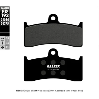 Klocki hamulcowe Galfer KH 249 (FD193G1054) Klocki hamulcowe Galfer KH 249 (FD193G1054)