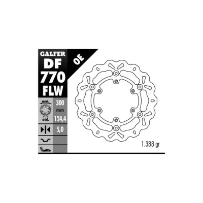 Tarcza hamulcowa Galfer przód KTM 950/990 ADVENTURE '02-'11, LC4 620/640/660/690 300x124,4x5 WAVE (DF770FLW) Tarcza hamulcowa Galfer przód KTM 950/990 ADVENTURE '02-'11, LC4 620/640/660/690 300x124,4x5 WAVE (DF770FLW)