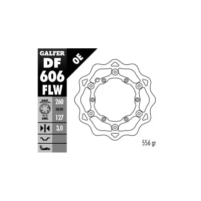 Tarcza hamulcowa Galfer pływająca 260mm KTM WSZYSTKIE MODELE, HUSABERG NG140 przód (DF606FLW) Tarcza hamulcowa Galfer pływająca 260mm KTM WSZYSTKIE MODELE, HUSABERG NG140 przód (DF606FLW)