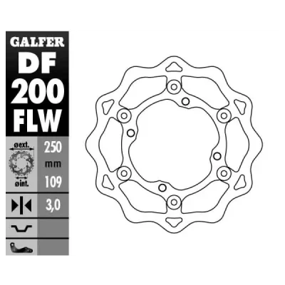 Tarcza hamulcowa Galfer pływająca Kawasaki KXF 250 450 06- KLX 450 07- przód (DF200FLW) Tarcza hamulcowa Galfer pływająca Kawasaki KXF 250 450 06- KLX 450 07- przód (DF200FLW)