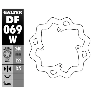 Tarcza hamulcowa Galfer Honda tył WAVE Honda CR/CRF 240mm (DF069W) Tarcza hamulcowa Galfer Honda tył WAVE Honda CR/CRF 240mm (DF069W)