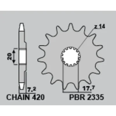 Zębatka tył stalowa PBR 4738 47Z rozmiar 420 Yamaha YZ 65 2018-2019 (473847C45) Zębatka tył stalowa PBR 4738 47Z rozmiar 420 Yamaha YZ 65 2018-2019 (473847C45)