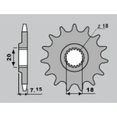 Zębatka przednia 432 12 18NC Suzuki RM 125 '92-'07, RMZ 250 '10-'12 łańcuch 520 - PBR