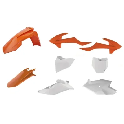 Zestaw plastików Body Kit Polisport pomarańczowo biały (90760) Zestaw plastików Body Kit Polisport pomarańczowo biały (90760)
