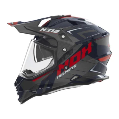 Kask dual-sport N312 Vapor niebieski/czarny/czerwony XS z szybką z blendą - NOX Kask dual-sport N312 Vapor niebieski/czarny/czerwony XS z szybką z blendą - NOX