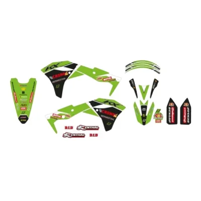 Blackbird Komplet Naklejek (Oklein) Kawasaki Kx 250F '17-'20 Replica Kawasaki Racing Team 22
