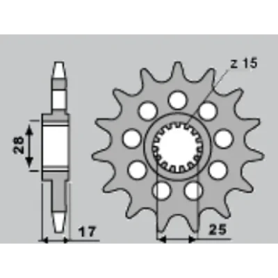 Zębatka przednia 2249 15 Ducati Panigale 1199/1299 2012-2016 łańcuch 525 JTF749.15 - SUNSTAR Zębatka przednia 2249 15 Ducati Panigale 1199/1299 2012-2016 łańcuch 525 JTF749.15 - SUNSTAR