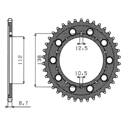 Zębatka tylna 4448 45 / 408 45 stalowa Honda CBR 600F '91-'96, CBF 1000 '06-'10, CBR 1100 XX '97-'07 łańcuch 530 - SUNSTAR
