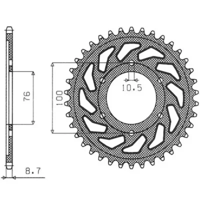 Zębatka tylna JTR816.52 stal 52 łańcuch 530 Suzuki GSXR1100 GSXR750 92-95 - SUNSTAR Zębatka tylna JTR816.52 stal 52 łańcuch 530 Suzuki GSXR1100 GSXR750 92-95 - SUNSTAR