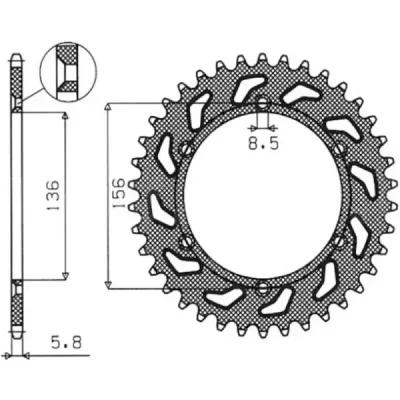 Zębatka tylna 702 41 stal 520 Husqvarna SM 610 (08-09), Suzuki DR350 (90-03), RGV 250 (91-96) - SUNSTAR Zębatka tylna 702 41 stal 520 Husqvarna SM 610 (08-09), Suzuki DR350 (90-03), RGV 250 (91-96) - SUNSTAR