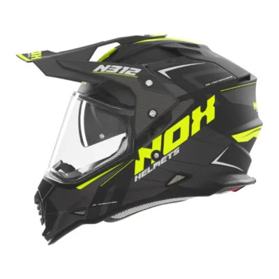 Kask dual-sport N312 Vapor czarny/żółty fluo mat XL z blendą - NOX Kask dual-sport N312 Vapor czarny/żółty fluo mat XL z blendą - NOX