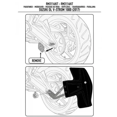 Mocowanie błotnika Kappa KRM01 i KRM02 Suzuki DL 1000 V-Strom 2017-2019 DL 1050 2020 (RM3114KITK) Mocowanie błotnika Kappa KRM01 i KRM02 Suzuki DL 1000 V-Strom 2017-2019 DL 1050 2020 (RM3114KITK)