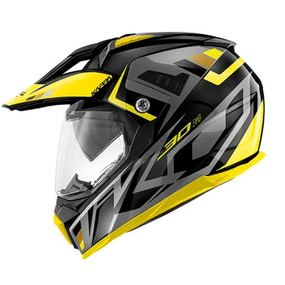 Kask dual-sport KV30 Evo Grayer dual off road czarny mat/szary/żółty XS z szybą i blendą ECE 22R06 - Kappa Kask dual-sport KV30 Evo Grayer dual off road czarny mat/szary/żółty XS z szybą i blendą ECE 22R06 - Kappa