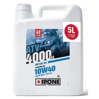 Olej silnikowy ATV 4000 RS 10W40 półsyntetyk 5L - Ipone Olej silnikowy ATV 4000 RS 10W40 półsyntetyk 5L - Ipone