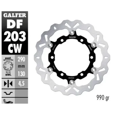 Tarcza hamulcowa Galfer Kawasaki NINJA 250R '08-'12, Zx25R '20-'21 290x130x4,5 mm ŚRODEK ALUMINIOWY 990 GRAM przód (DF203CW) Tarcza hamulcowa Galfer Kawasaki NINJA 250R '08-'12, Zx25R '20-'21 290x130x4,5 mm ŚRODEK ALUMINIOWY 990 GRAM przód (DF203CW)