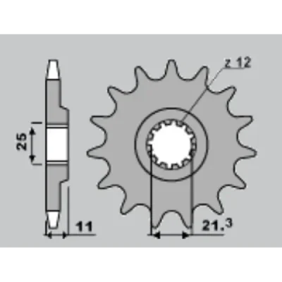 Cht Zębatka Przednia 7287 16 Husqvarna 250/300/310/350/360/400/410/450/510/511/530/570/610/630 (A4250824160)
